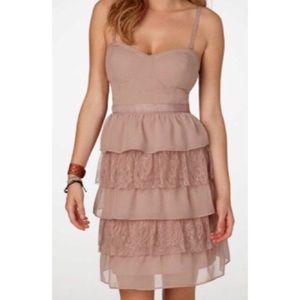 AEO Ruffled Lace Dress w Fitted Bodice